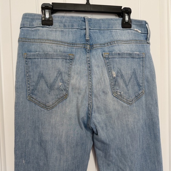 Mother Jeans The Looker Ankle Fray Women’s 27 Distressed Denim Blue Raw Hem - Picture 11 of 15